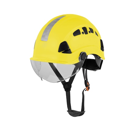 Defender Safety H1-CH Safety Helmet With Visor, Type 1 Class C, ANSI Z89.1 - Yellow H1-CH-02V